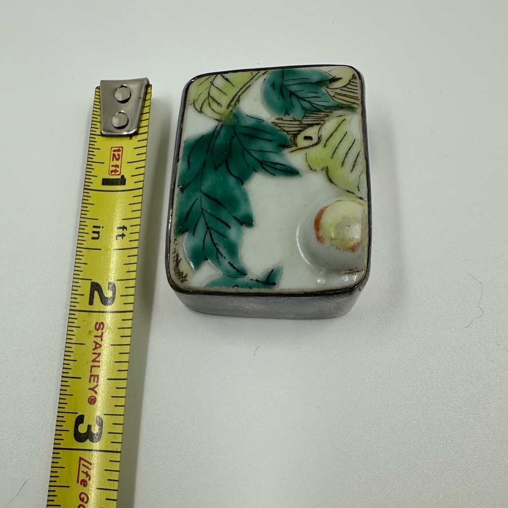 Vintage Sara Hope Hand Painted Ceramic Shard Sliding Pendant Sterling Silver View 4